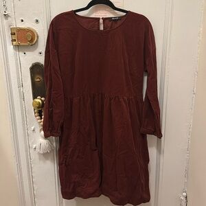 madewell maroon corduroy dress size L